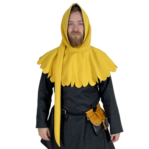 Stredoveková vlnená kapucňa - žltá Stredoveková vlnená kapucňa - žltá