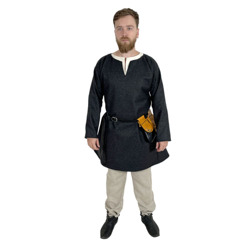 Stredoveková vlnená tunika - čierny antracit Stredoveková vlnená tunika - čierny antracit