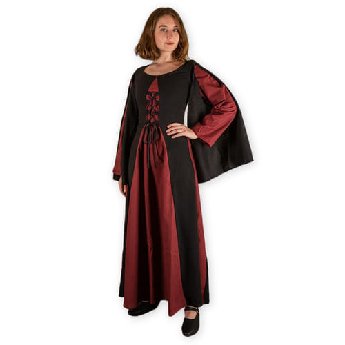 Stredoveké šaty Judit - červeno-čierne Stredoveké šaty Judit - červeno-čierne