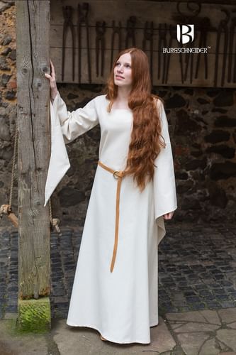 Stredoveké šaty so širokými rukávmi - prírodné Stredoveké šaty so širokými rukávmi - prírodné