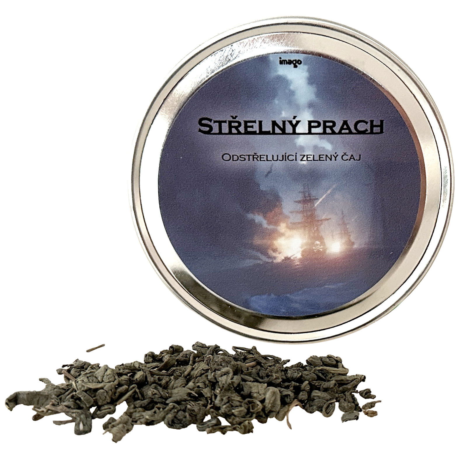 Střelný prach - Odstreľujúci zelený čaj v plechovej krabičke