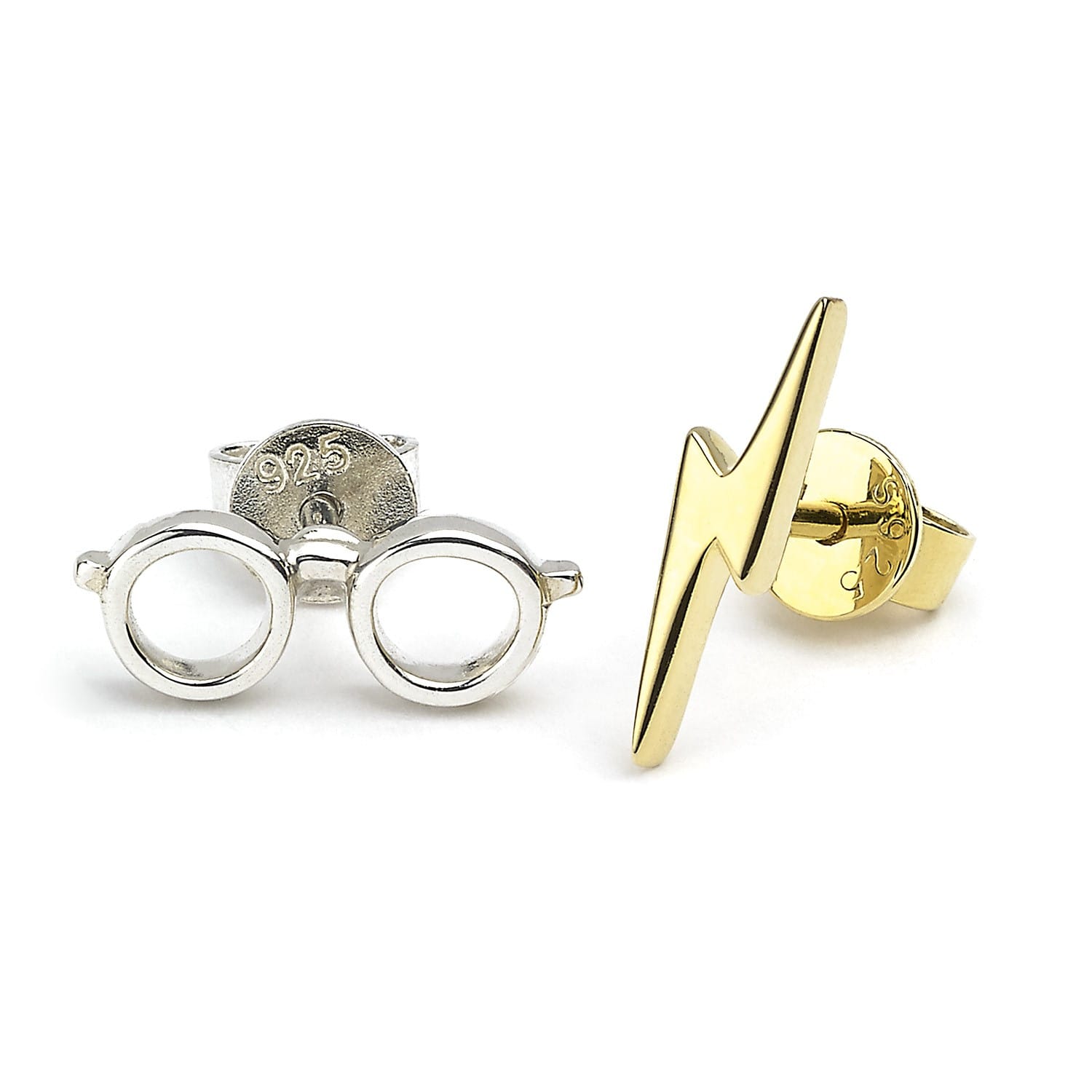 Strieborné náušnice Harry Potter - Blesk a okuliare