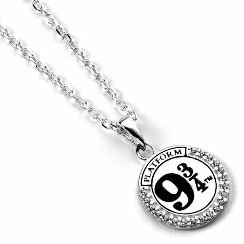 Stříbrný náhrdelník Harry Potter - Nástupiště 9 a 3/4 s krystaly (Ag 925)