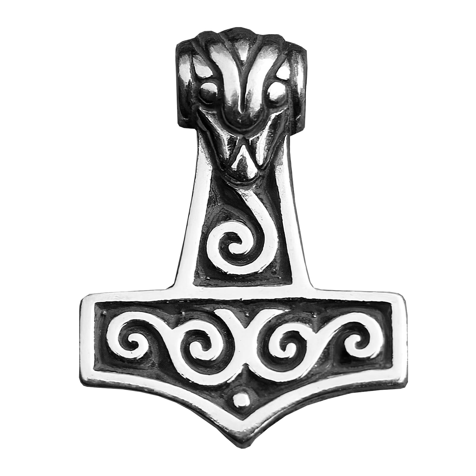 Strieborný prívesok Thorovo kladivo so špirálami