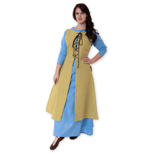 Svrchní lněné šaty surcotte - Greta Svrchní lněné šaty surcotte - Greta