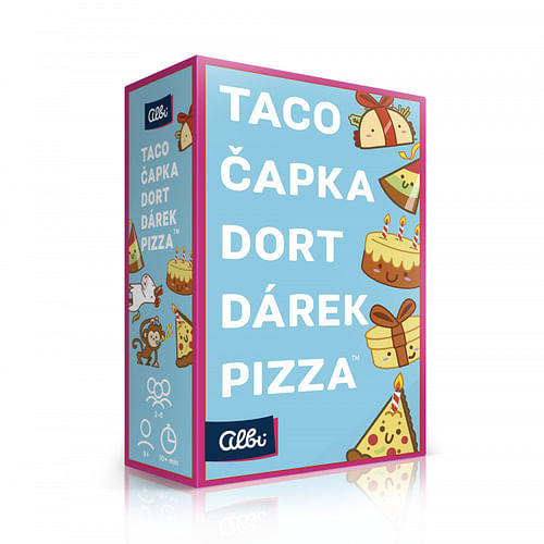 Obrázok Taco, čapka, dort, dárek, pizza