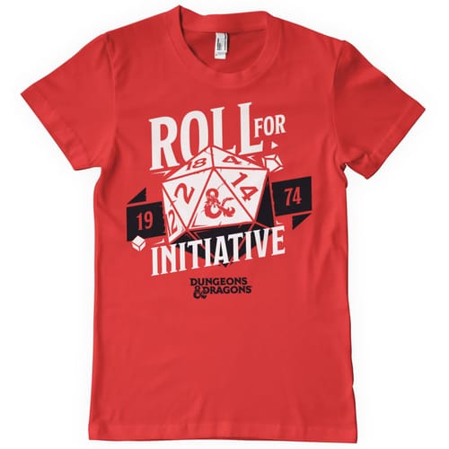 Tričko Dungeons & Dragons - Roll For Initiative, červené, velikost XL