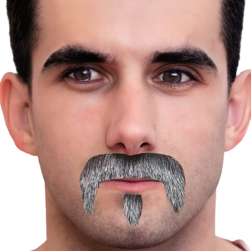 Levně Umělé vousy - Policista, barva bílá