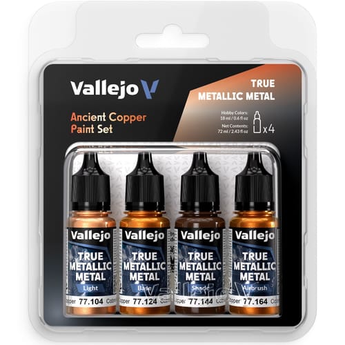 Levně Vallejo: True Metallic Metal - Ancient Copper 4 Colour Paint Set