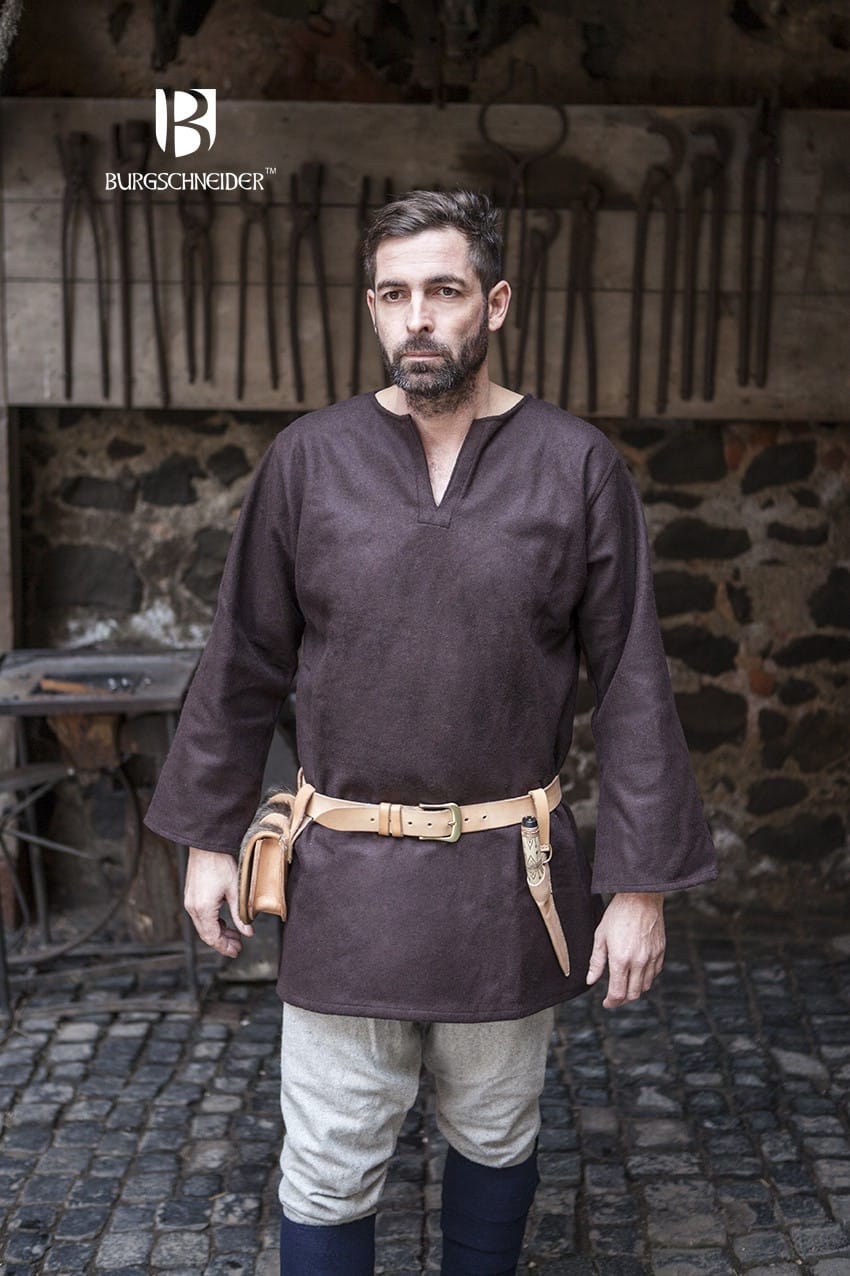 Vlnená tunika Lodin - hnedá