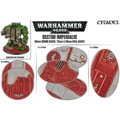 Warhammer 40000: Sector Imperialis - 60mm Round, 75mm Oval & 90mm Oval Bases Warhammer 40000: Sector Imperialis - 60mm Round, 75mm Oval & 90mm Oval Bases