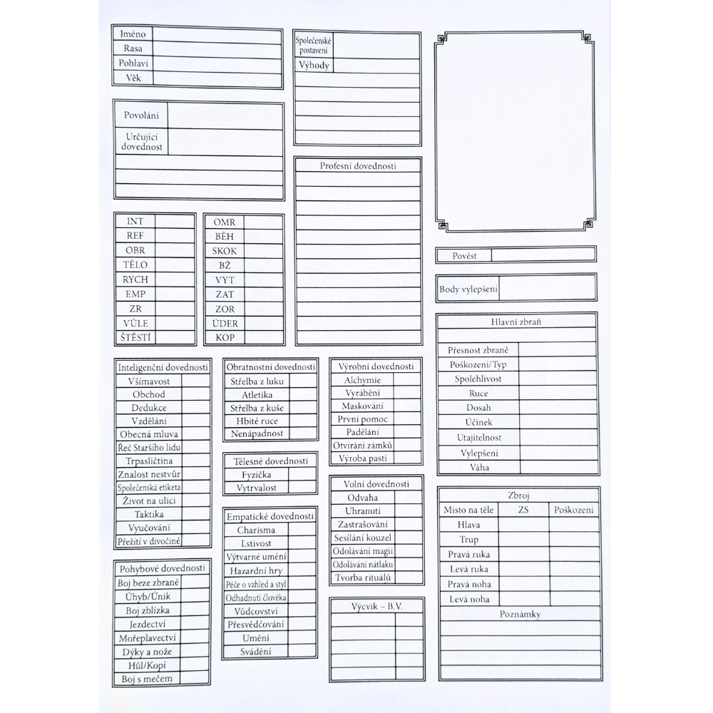 Zaklínač: Hra na hrdiny - Deník postavy