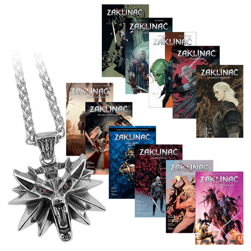 Zaklínač komiks - komplet 6 knih s vlčím amuletem Zaklínač komiks - komplet 6 knih s vlčím amuletem
