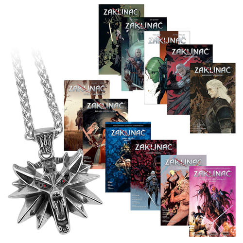 Levně Zaklínač komiks - komplet 11 knih s vlčím amuletem