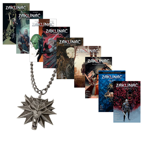 Zaklínač komiks - komplet 6 knih s vlčím amuletem Zaklínač komiks - komplet 6 knih s vlčím amuletem