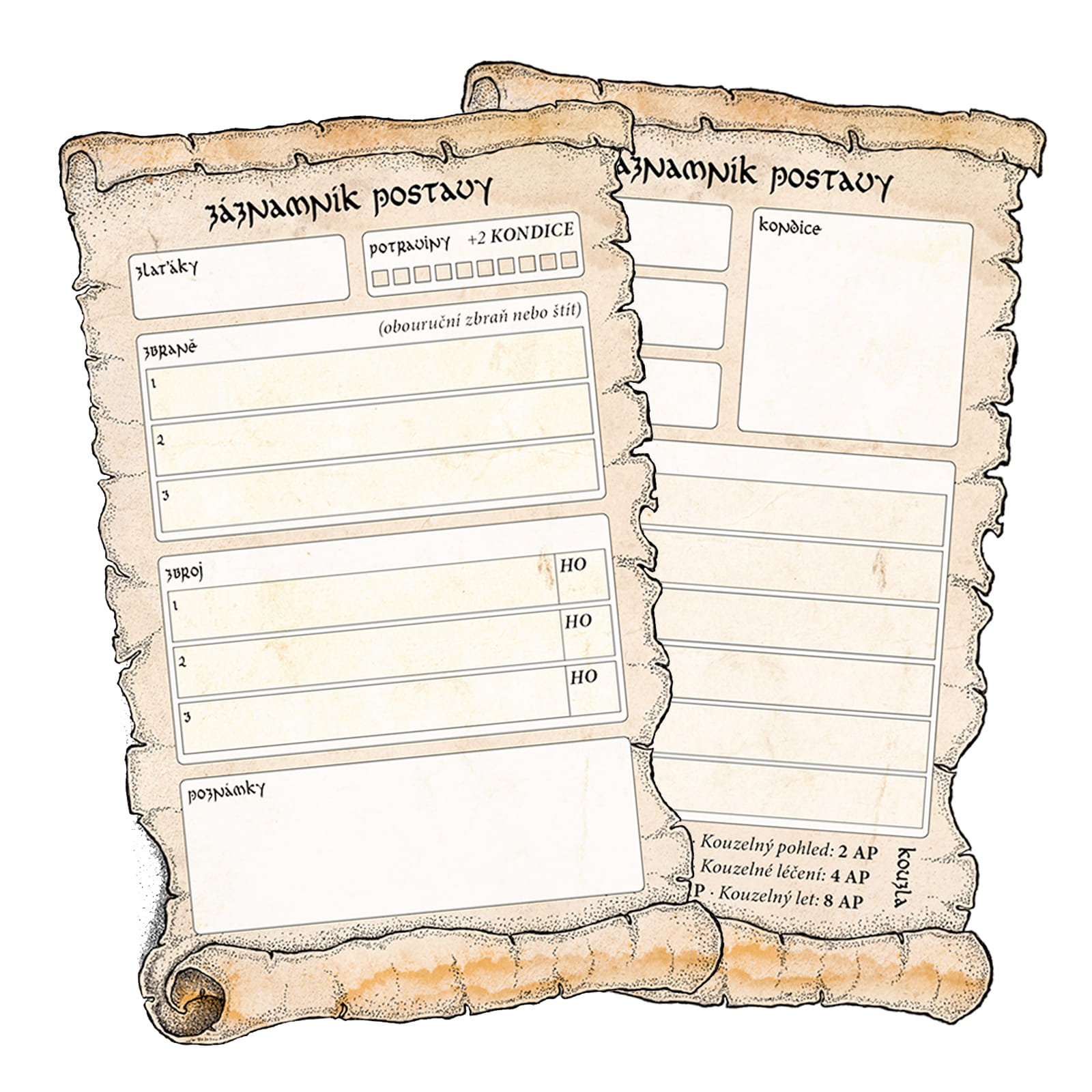 Záložka / Záznamník postavy Elfí les